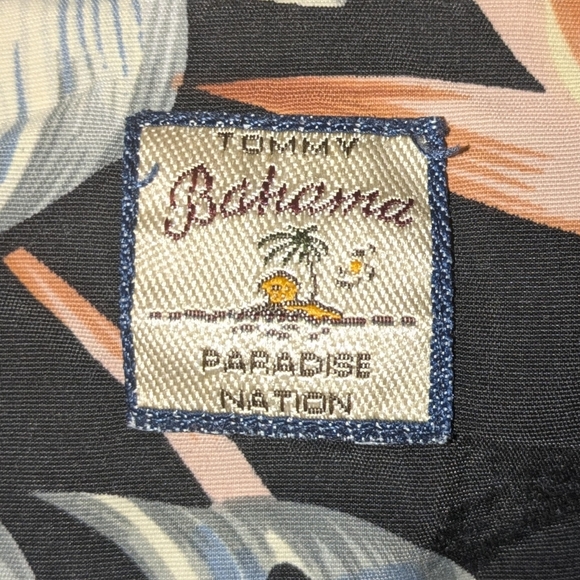 Tommy Bahama Mens Black, Green, Cream Swim Trunks with Tropical Leaf EUC Size L - Picture 4 of 7